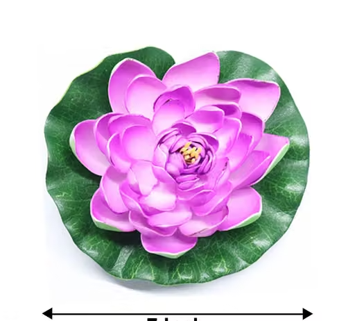 Artificial Floating purple Foam Lotus Flower with Water Lily Pad LOTUS (pack of 2) - Image 2