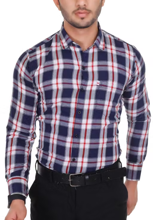 Comfy cotton check shirt for Men, Single pocket, Full sleeves vol1 - Image 2