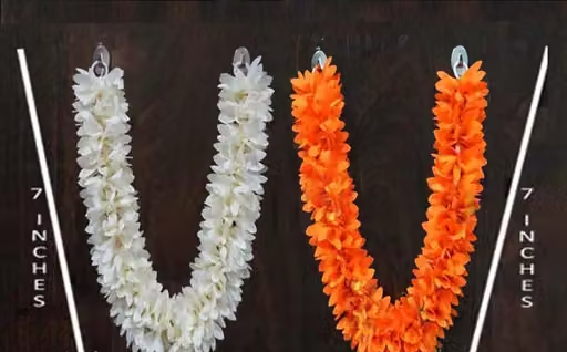 Cloth Fabric Hand-Made Washable Garland Small Haar(Size: 14 Inches)Pack of 2 pcs Flower Garland Mala for God Idols, Puja Decoration Artificial Plant, Flower and Shrubs