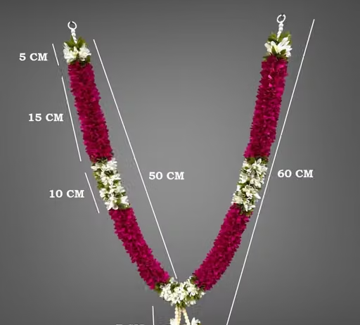 Shri mataji Store Garland Artificial Mala for Photo Frame Home Decoration Multipurpose White and Yellow (Pink with White mix) - Image 2