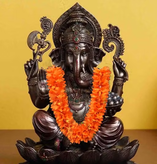 Cloth Fabric Hand-Made Washable Garland Small Haar(Size: 14 Inches)Pack of 2 pcs Flower Garland Mala for God Idols, Puja Decoration Artificial Plant, Flower and Shrubs - Image 2