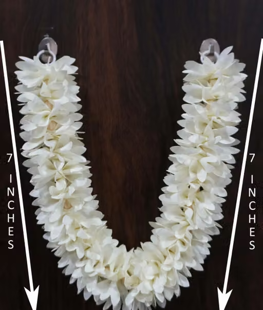 Cloth Fabric Hand-Made Washable Garland Small Haar(Size: 14 Inches)Pack of 2 pcs Flower Garland Mala for God Idols, Puja Decoration Artificial Plant, Flower and Shrubs - Image 4