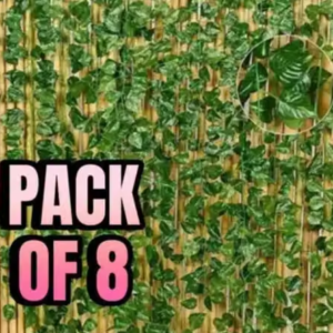 (8 Feet) (Set of 8 String) 30 Leave in one String Artificial Garlands Money Plant Hanging Leaves Greenery Vine Creeper Plants for Home Decor Main Door Wall, Balcony, Office, Decoration Party & Festival Craft