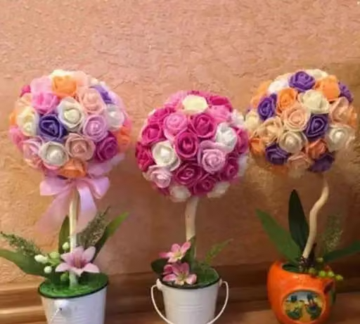 Premium Artificial Foam Rose Fake Flowers Water Floating Flowers, Pooja Thali, Festival and Events, Home, Table, Badroom, Pooja Room, Diwali Decoration Total 50pcs - Image 3