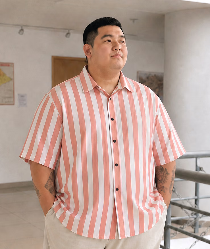 Cotton Blend Regular Fit Striped Half Sleeves Men's Casual Shirt - White ( Pack of 1 )