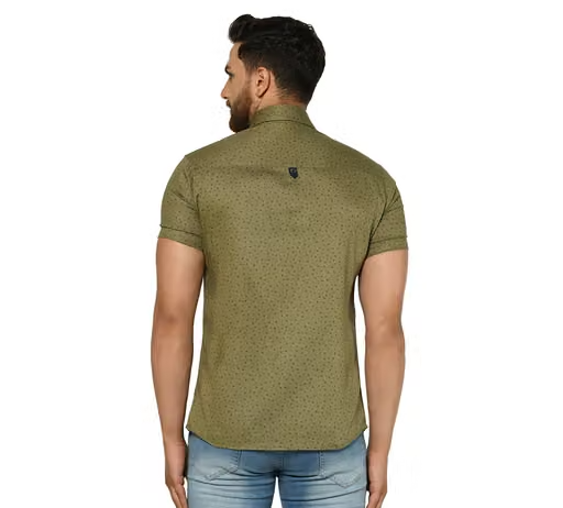 Men cotton printed slim fit shirt - Image 2