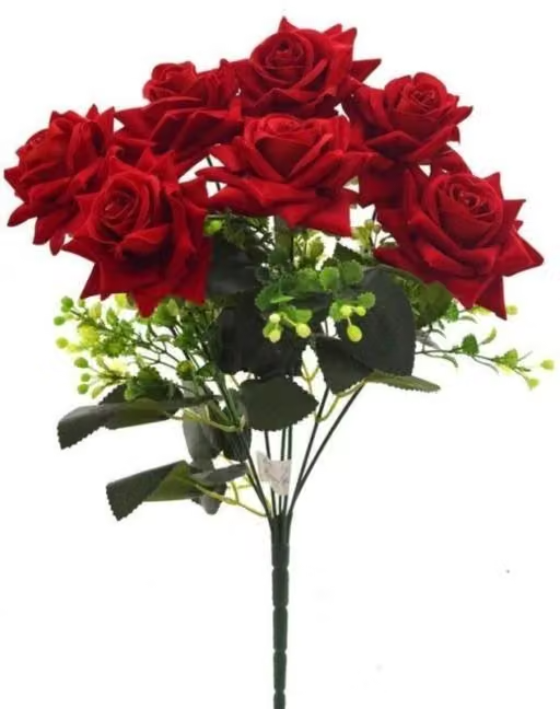 Artificial Medium red rose flower bunch set of 1 for Home decor office decor Gifts - Image 2