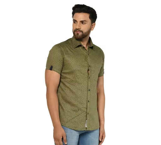 Men cotton printed slim fit shirt - Image 3