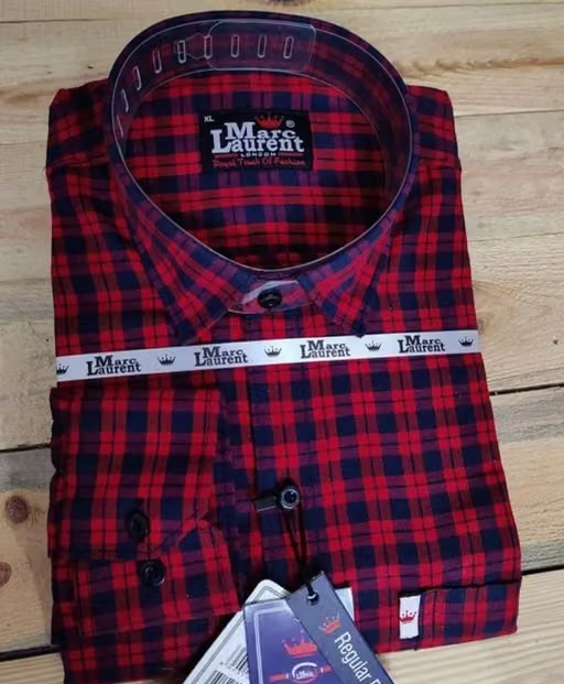 Cotton check shirt for Men, Single pocket, Full sleeves vol1