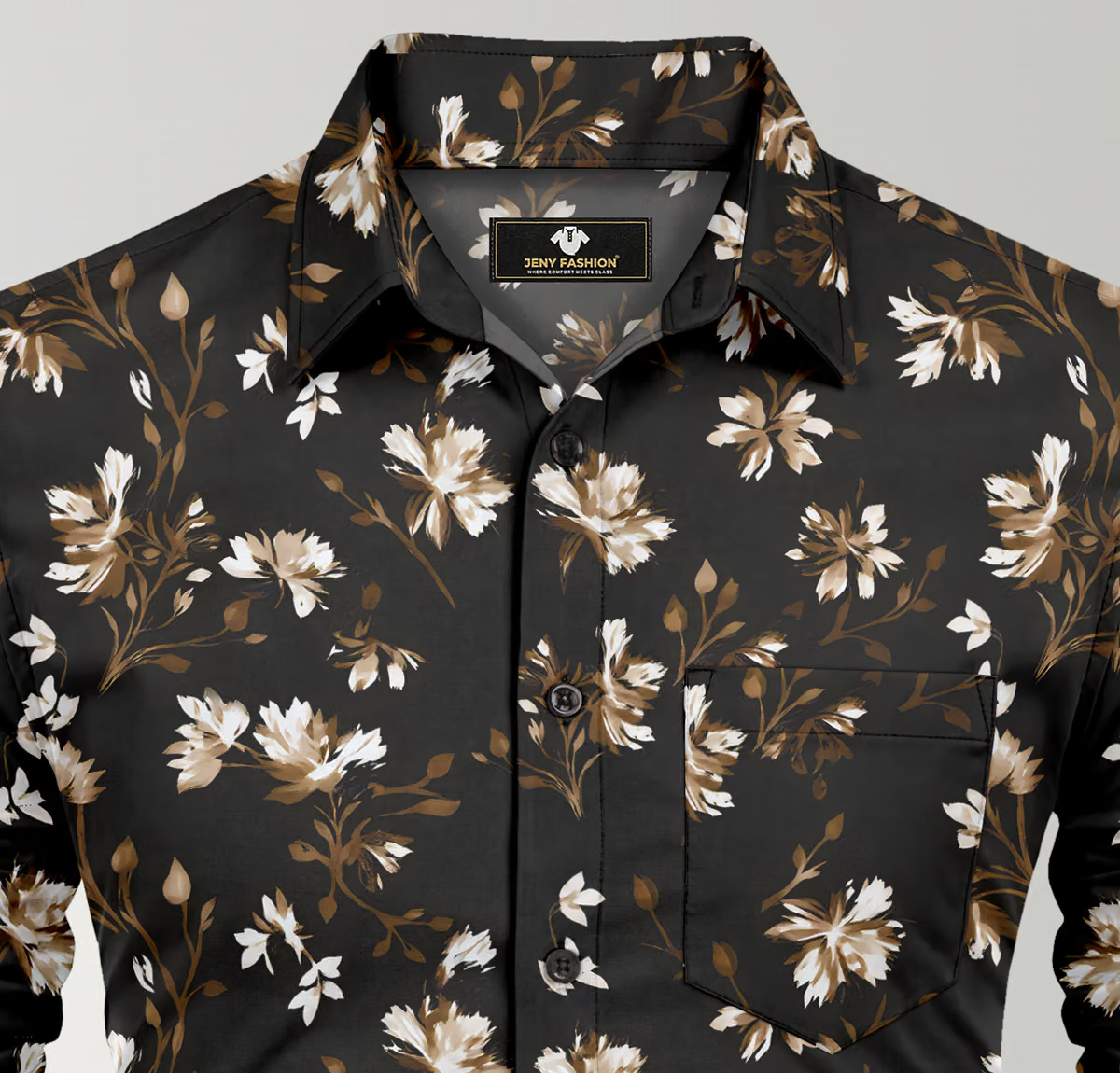 Bhakti Creation 100% Cotton Regular Fit Printed Full Sleeves Men's Casual Shirt - Coffee ( Pack of 1 ) - Image 2