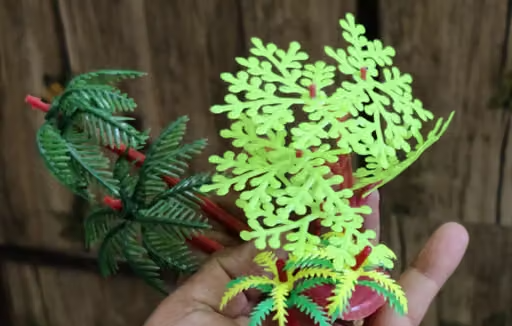 Artificial Mini Plastic Tree for Project Making and Decoration (6 Pieces 3 Designs) - Image 3