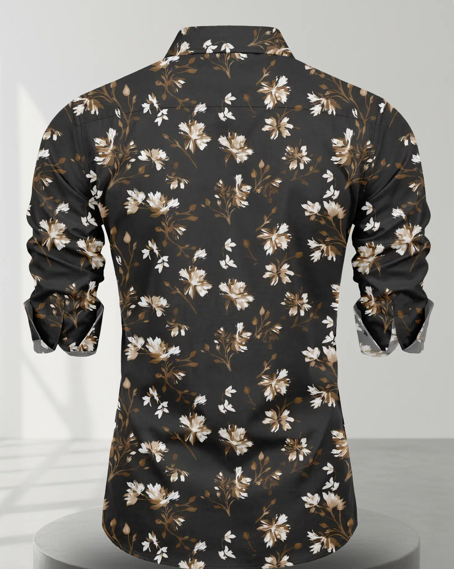 Bhakti Creation 100% Cotton Regular Fit Printed Full Sleeves Men's Casual Shirt - Coffee ( Pack of 1 ) - Image 4