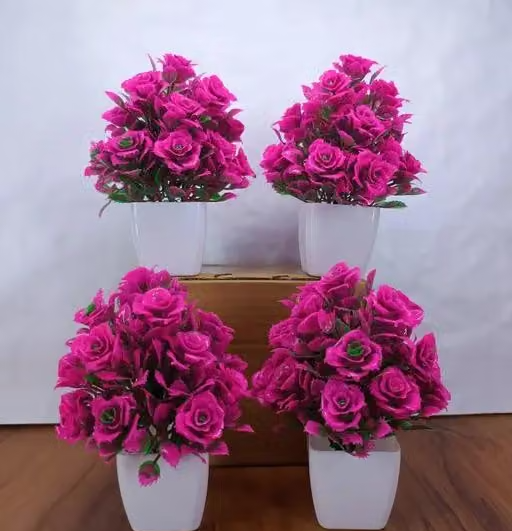 Dev Creation pink rose 4pc pipe pot