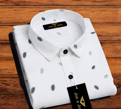 Men's White Printed Casual Full Sleeve Shirt | Premium Cotton Blend | Slim Fit