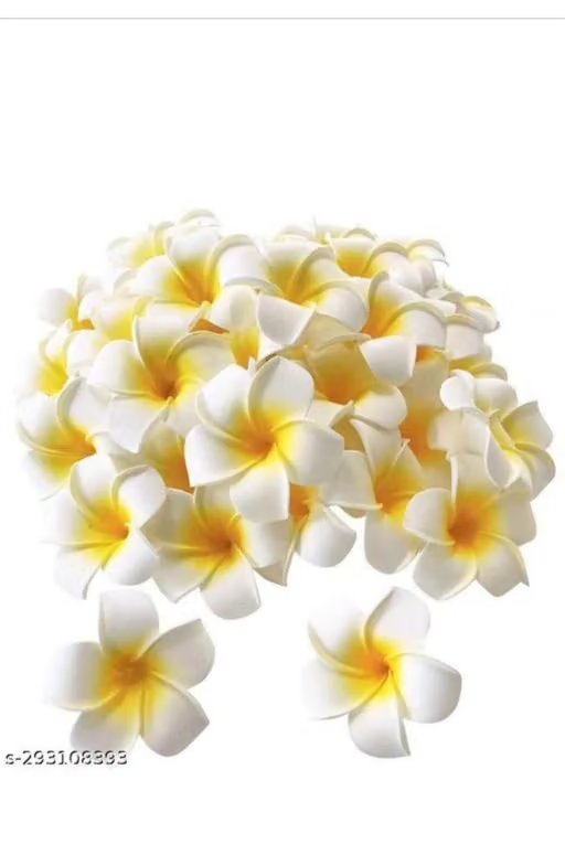 Bellu Artificial flower Big Foam Hawaii Beach Water Floating Flowers for Decoration, Pooja Thali. Festival & Events, Home, Table, Bedroom, Pooja Room, DIY Craft (White, 6 cm) (8 pcs)