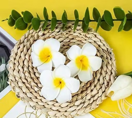 Bellu Artificial flower Big Foam Hawaii Beach Water Floating Flowers for Decoration, Pooja Thali. Festival & Events, Home, Table, Bedroom, Pooja Room, DIY Craft (White, 6 cm) (8 pcs) - Image 3
