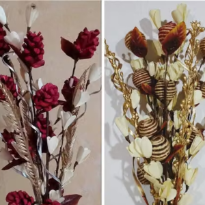 Set of 2 Beautiful Bouquet For Home Decor Made from Dried Plant Parts and Jute / 48 cm Height / Eco-Freindly / Multicolour