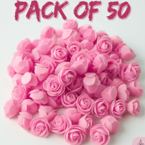 Sahajahaâ„¢ Presents { 50 pcs } Artificial Foam Baby Pink Rose Flower for Pooja Thali, Festival and Events, Home, Table, Bedroom, Pooja Room, Diwali Decoration Items