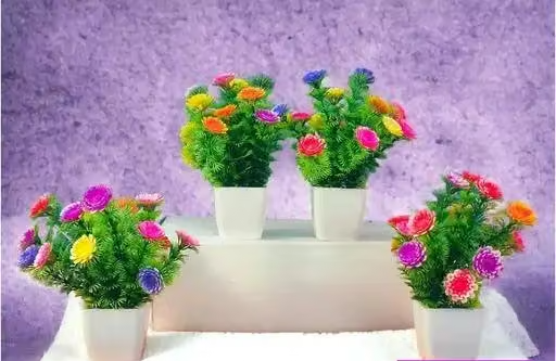 Artificial decor bonsai wild home , garden , ofc , decorative sun flowers plants pack of - 4 , size ( 15 cm )