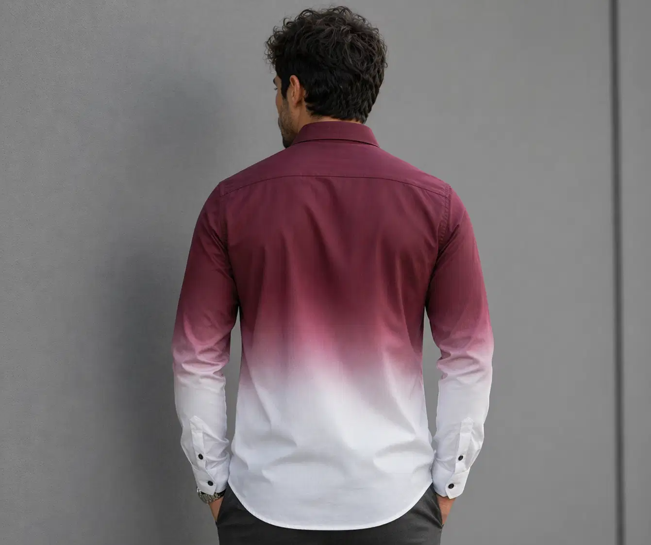 Lycra Regular Fit Full Sleeves Men's Formal Shirt - Maroon ( Pack of 1 ) - Image 2