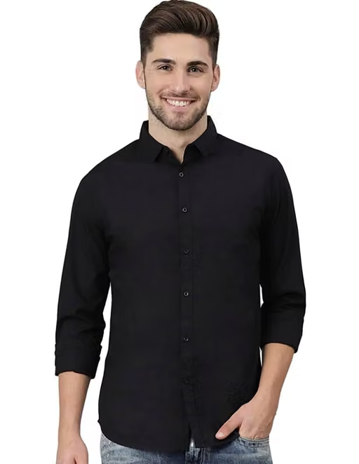 SPREAD COLLAR CASUAL MEN SHIRT