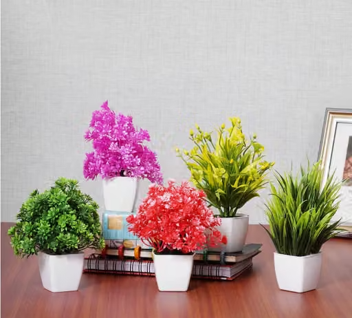 Artificial Mini Bonsai Pots for Home/office decoration set of 5 - Image 2