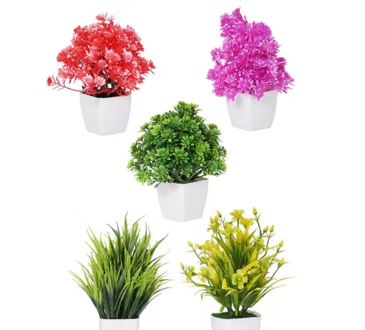 Artificial Mini Bonsai Pots for Home/office decoration set of 5 - Image 3