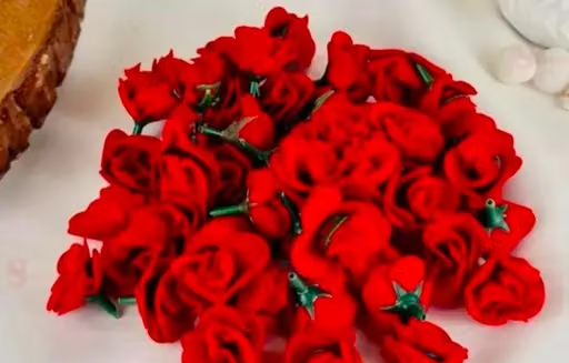 Artificial Flowers Roses for Decorating Purposes and DIY, Crafting, Home Decor, Festival, Pooja Room Decoration ,Potpourri, Flowers For Decorations On Ganpati Pooja Ganesh Chaturthi Rakshabandhan Festivals ( 50 pcs ) Artificial Velvet Roses - 3.5 cm Loose Faux Flowers for DIY Crafts
