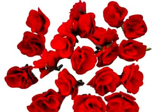 Artificial Flowers Roses for Decorating Purposes and DIY, Crafting, Home Decor, Festival, Pooja Room Decoration ,Potpourri, Flowers For Decorations On Ganpati Pooja Ganesh Chaturthi Rakshabandhan Festivals ( 50 pcs ) Artificial Velvet Roses - 3.5 cm Loose Faux Flowers for DIY Crafts - Image 3