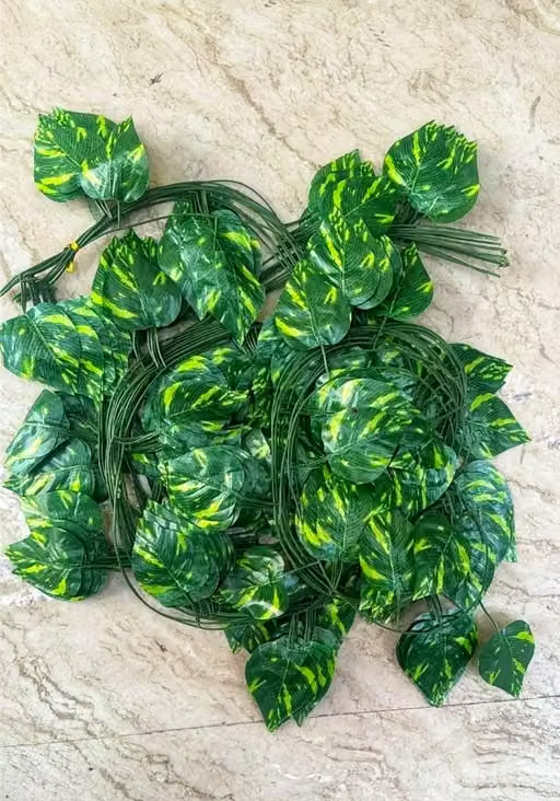 (Pack of 10) Artificial Ivy Garland Leaves Greenery Hanging Vine Creeper Bunch|Home Décor|Balcony Office Decoration Party Festival Craft, 30 Leaves {10 Strings, Each 7.5 Ft, Green} - Image 4