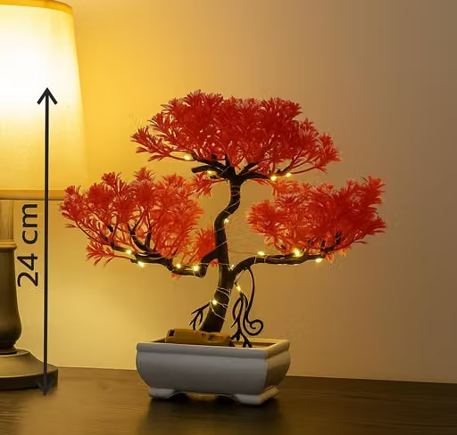 Whandly® High Quality Led Light Artificial Tree For Diwali Decoration , Artificial Plant With Pot For Home Décor , Tabletop Plant , Artificial Plant For Kids Room Decoration , Plastic Tree With Light Festival Decoration , Best Gift Item - Image 2