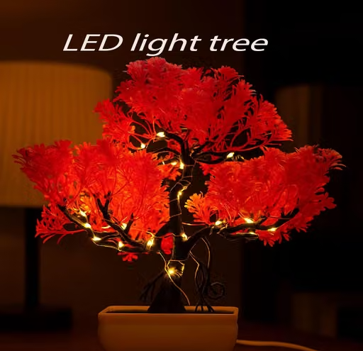 Whandly® High Quality Led Light Artificial Tree For Diwali Decoration , Artificial Plant With Pot For Home Décor , Tabletop Plant , Artificial Plant For Kids Room Decoration , Plastic Tree With Light Festival Decoration , Best Gift Item - Image 3