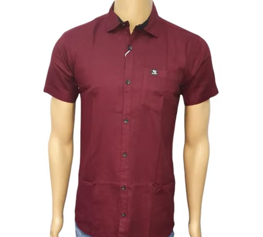 Men’s Maroon Half Sleeve Office Wear Formal Shirt