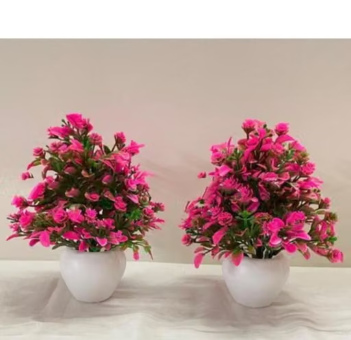 DM enterprise artificial attractive plant, artificial bonsai plant ,artificial flowers, artificial decorative plant, artificial decor item home kitchen and office indoor and outdoor decoration.set of 02 - Image 2