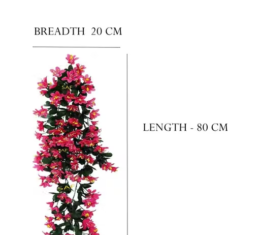 SAF Pink Orchids Artificial Flower (25 inch, Pack of 2) - Image 3