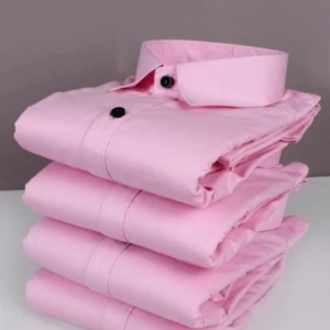 FATTY MOUSE Men’s Light Baby Pink Solid Formal Shirt | Premium Cotton Blend Regular Fit Full Sleeve Shirt for Men