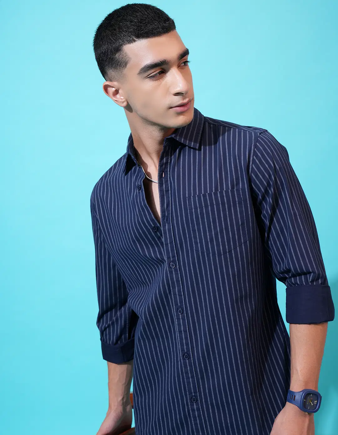 Highlander 100% Cotton Slim Fit Printed Full Sleeves Men's Casual Shirt - Grey ( Pack of 1 )