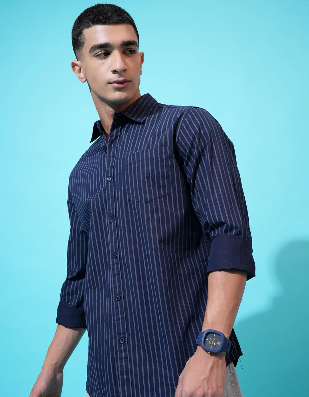 Highlander 100% Cotton Slim Fit Printed Full Sleeves Men's Casual Shirt - Grey ( Pack of 1 ) - Image 4