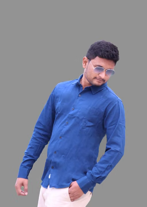 PlayRoad Men Solid Casual Blue Shirt - Image 3