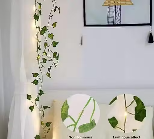 7Feet Money Plant Home Décor String Lights | Battery Operated Waterproof Lights | Vine Garland Hanging for Wall, Bedroom, Window, Wedding, Festival, Party ( Warm White) - Image 3
