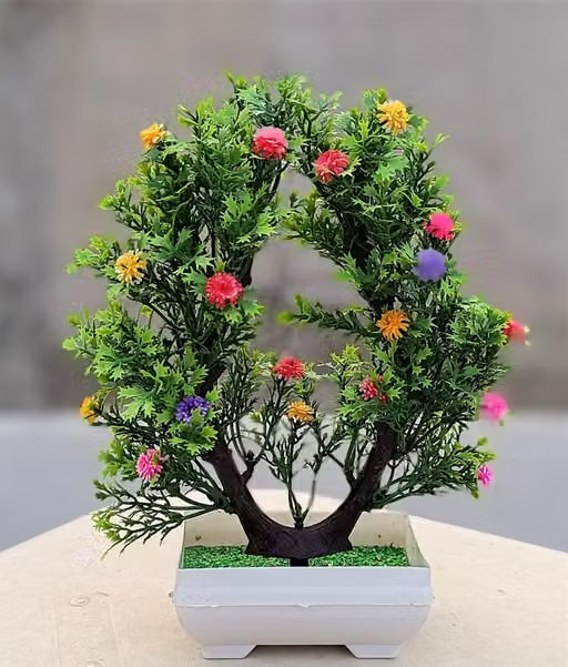 Unique Design Artificial plant With Pot , Best Design For Home Decoration , Table Top Living Room , Office Table , Dining Table . H~ 22cm