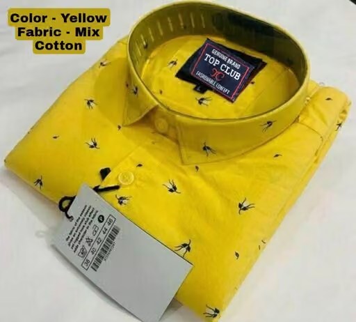 Latest Designer Printed Stylish yellow Cotton Full Sleeves Casual Shirts for Men II Premium Cotton Shirt for Men II Stylish Shirt for Casual Shirts for Men II Latest Men Casual Shart II Exclusive Cotton Shirts for Men