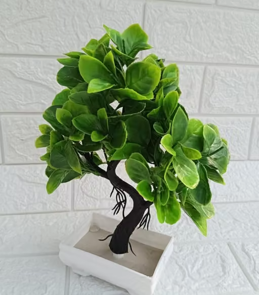 NN Globe Artificial Bonsai Plant/ Tree with White Pot for Center Table Office Home Decor Indoor Living Room - Image 2