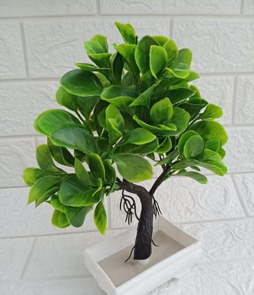 NN Globe Artificial Bonsai Plant/ Tree with White Pot for Center Table Office Home Decor Indoor Living Room - Image 3
