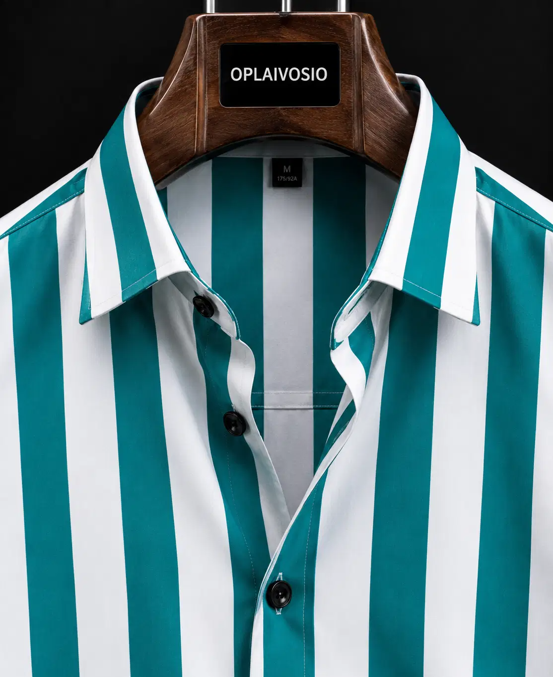 Cotton Blend Regular Fit Striped Full Sleeves Men's Casual Shirt - Green ( Pack of 1 ) - Image 3