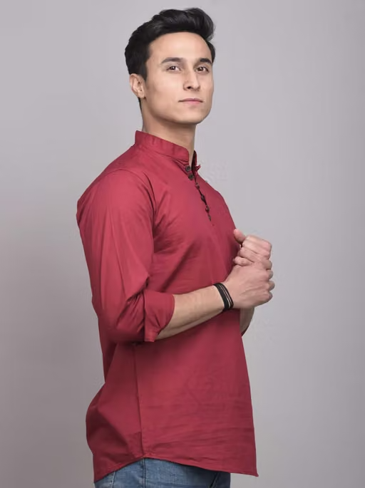 Men Solid Pure Cotton Shirt - Image 3