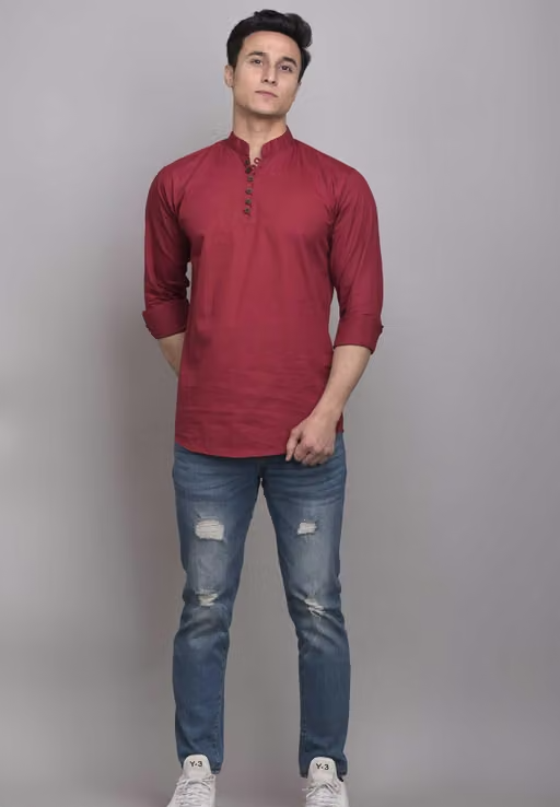 Men Solid Pure Cotton Shirt - Image 4