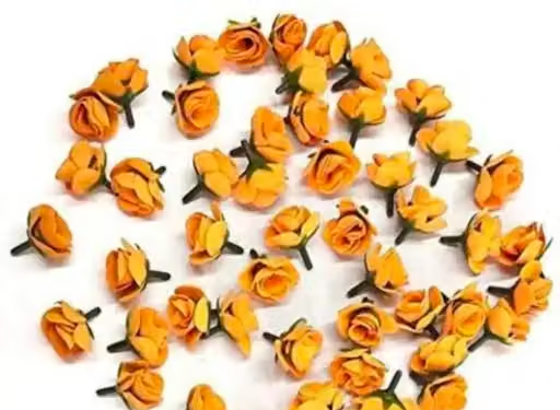 Artificial Flowers Roses for Decorating Purposes and DIY, Crafting, Home Decor, Festival, Pooja Room Decoration ,Potpourri, Flowers For Decorations On Ganpati Pooja Ganesh Chaturthi Rakshabandhan Festivals ( 50 pcs ) Artificial Velvet Roses - 3.5 cm Loose Faux Flowers for DIY Crafts - Image 2