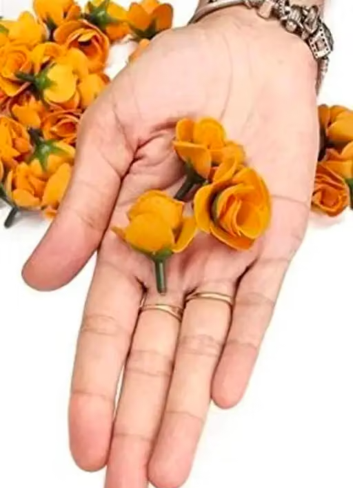 Artificial Flowers Roses for Decorating Purposes and DIY, Crafting, Home Decor, Festival, Pooja Room Decoration ,Potpourri, Flowers For Decorations On Ganpati Pooja Ganesh Chaturthi Rakshabandhan Festivals ( 50 pcs ) Artificial Velvet Roses - 3.5 cm Loose Faux Flowers for DIY Crafts - Image 4