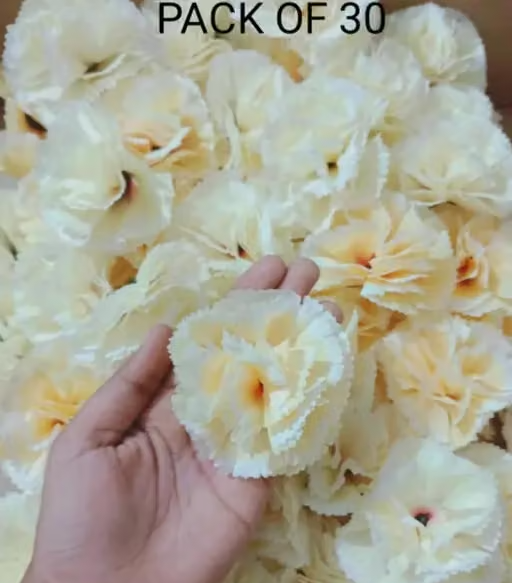 Kps Enterprises Beautiful Artificial Flowers Peach Carnation Flowers for Decorating Purposes and DIY, Crafting, Home Decor, Festival, Pooja Room Decoration ,Potpourri, Flowers For Decorations On Ganpati Pooja Ganesh Chaturthi Rakshabandhan Festivals (30pcs)